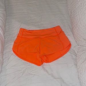 Lululemon Speed Up Shorts 2.5 Orange Highlight